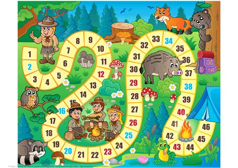 Camping Board Game Printable Template Free Printable Papercraft Templates