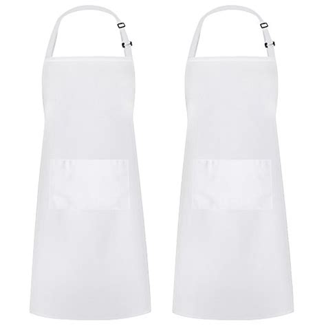 Bib Aprons Mhf Aprons 1 Piece Pack 2 Waist Pockets New Spun Poly Commercial Restaurant Kitchen