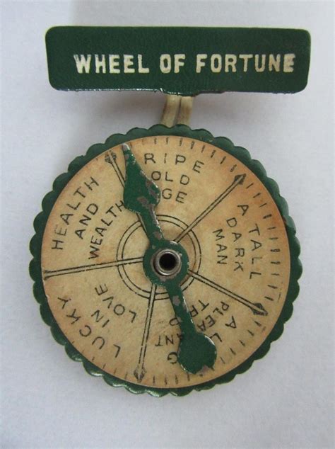 Vtg 40s Leather Wheel Of Fortune Teller Pin Spinner Brooch Bakelite