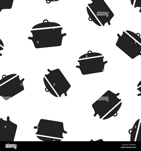 Cooking Pan Icon Seamless Pattern Background Business Concept Vector