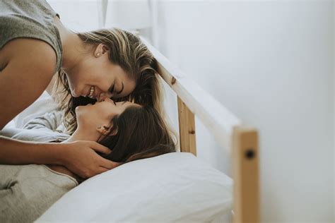 Lesbian Couple Kissing In The Morning Premium Photo Rawpixel