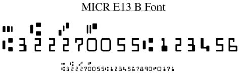 Affordable Micr Font For Checks Imprint E 13b Font Machine Readable