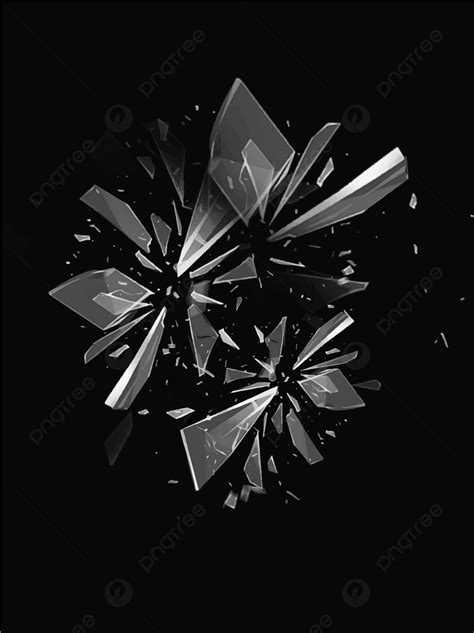 Broken Glass Fragments Abstract Explosion Realistic Background Glass