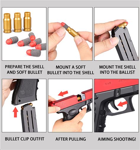 Toy Gun Cool Fake Pistol Rubber Bullet Guns That Look Real Realistic Pistol Ejecting Magazine
