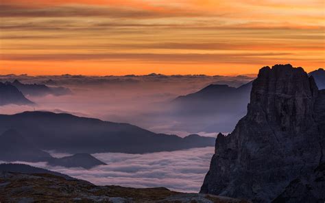 Mist Landscape Morning Nature Sunrise Mountain Alps Italy