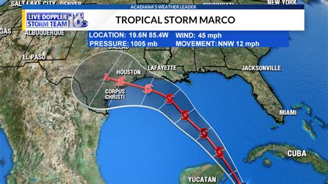 Tropical Storm Marco Path Could Impact Louisiana Early Next Week