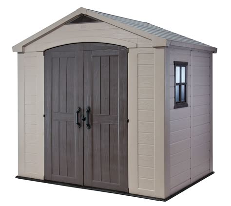 Keter Factor 8x6 Large Resin Outdoor Shed For Patio Furniture Lawn