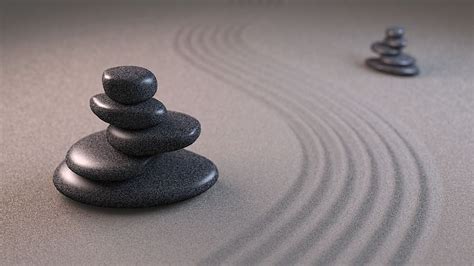 Hd Wallpaper Stone Balancing Zen Sand Zen Stones Calm Relax