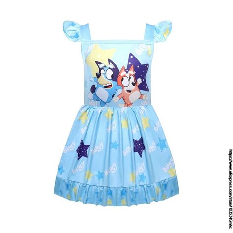 Bingo Bluey Girls Dresses Princess Costume Kids Party Dresses For Girls