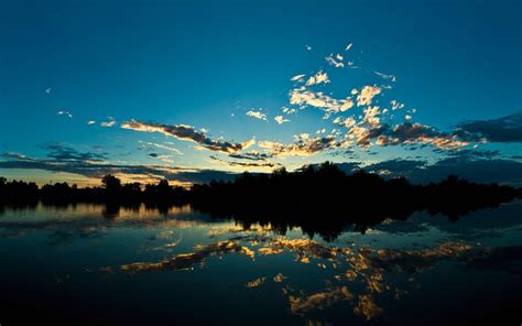 Nature Reflection Trees Clouds Sky Lake Coolwallpapersme