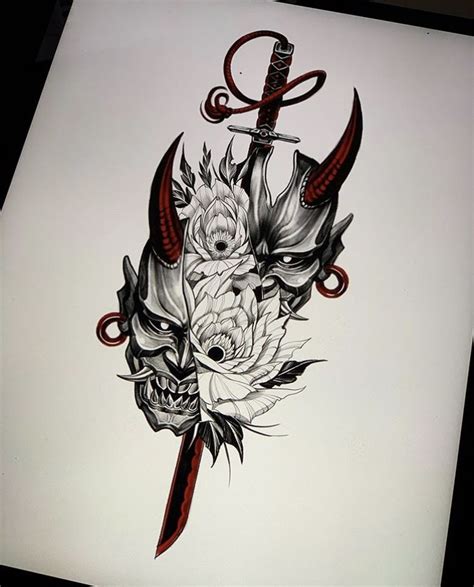 Pin Di Nkara Su Oni Mask Tattoo Idee Per Tatuaggi Tatuaggio Scuro