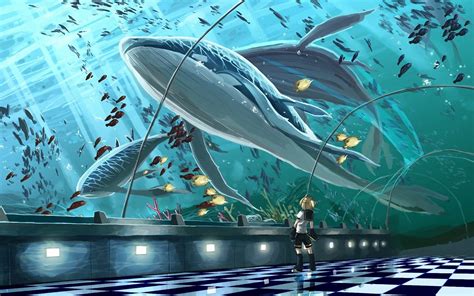 Anime Widescreen Hd Wallpaper Anime Background Aquarium 1920x1200