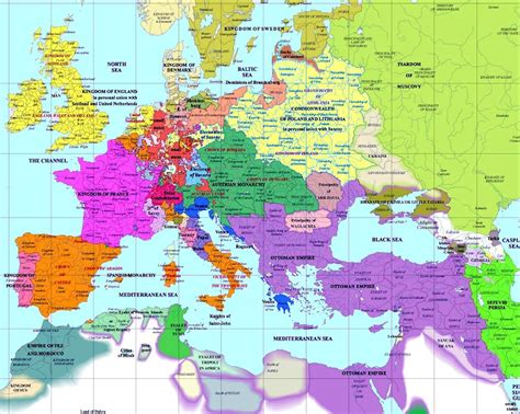 Map Of Europe In 1700s World Map