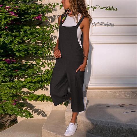 Buy Women Long Playsuit Party Jumpsuit Sleeveless Dungarees Loose