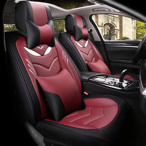 3d car seat covers pu leather new design side airbag compatible car 5 seat cover cushion with