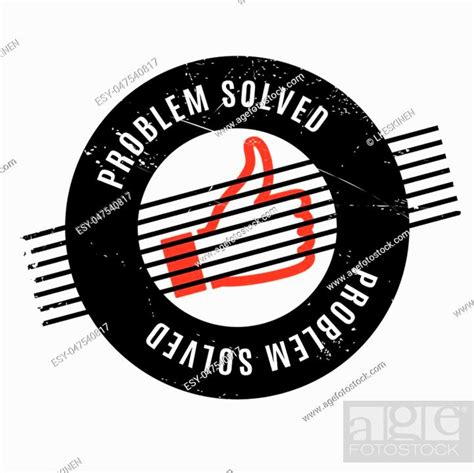 Problem Solved Rubber Stamp Grunge Design With Dust Scratches Stock
