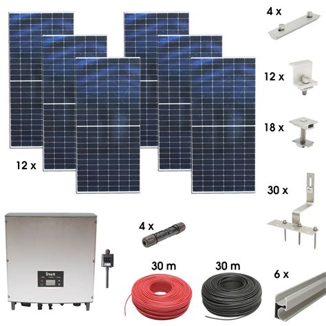 Kit Sistem Solar Fotovoltaic Monofazic ON GRID 5KW Cu Panouri 12x450W