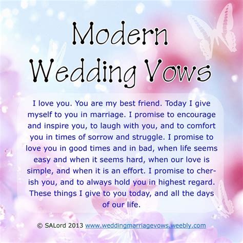 Modern Marriage Wedding Vows Sample Vow Examples Wedding And Marriage
