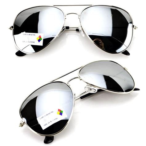 Aviator Sunglasses Vintage Mirror Lens New Men Women Fashion Frame Retro Silver Sunglasses
