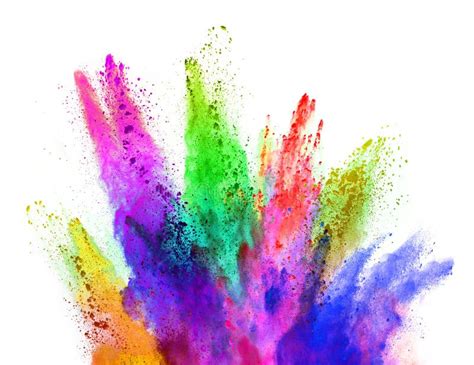 Explosion Of Colored Powder On White Background Stock Image Image Of