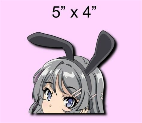 Mai Sakurjima Anime Waifu Peeler Peeking Car Decal Ecchi Ahaego Bunny Anime Girl Ebay