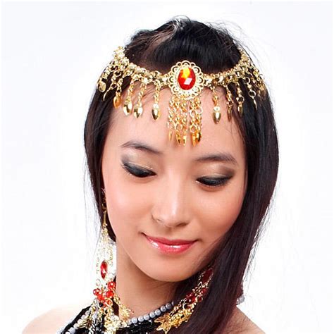 Belly Dance Hair Accessory Odalisque Egyptian Ruby Gem Beads