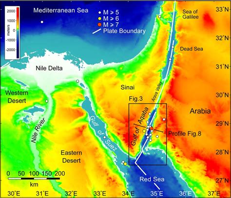 Digital Elevation And Bathymetric Model For The Gulf Of Aqaba And