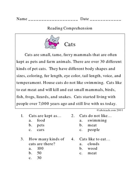 Read the passage with the questions in mind. Fourth Grade Reading Worksheet Multiple Choice. Fourth. Best Free Printable Worksheets ...