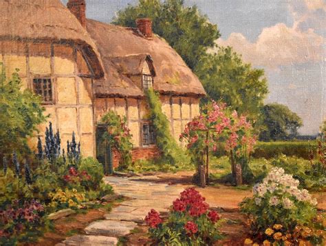 Antiques Atlas Edwardian Cottage Oil Painting By Fbamber