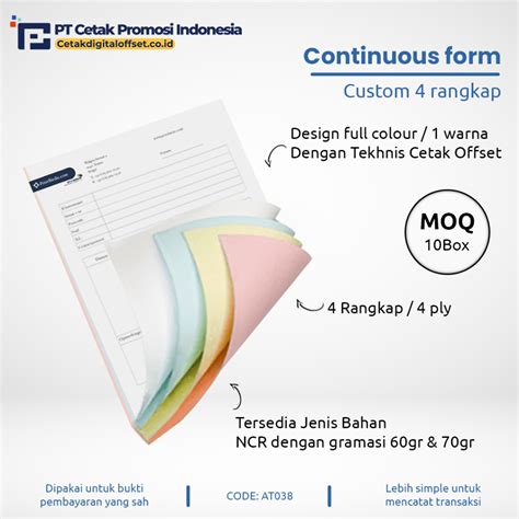 Jual Cetak Kertas Invoice Cetak Continuous Form Cetak Surat Jalan 4