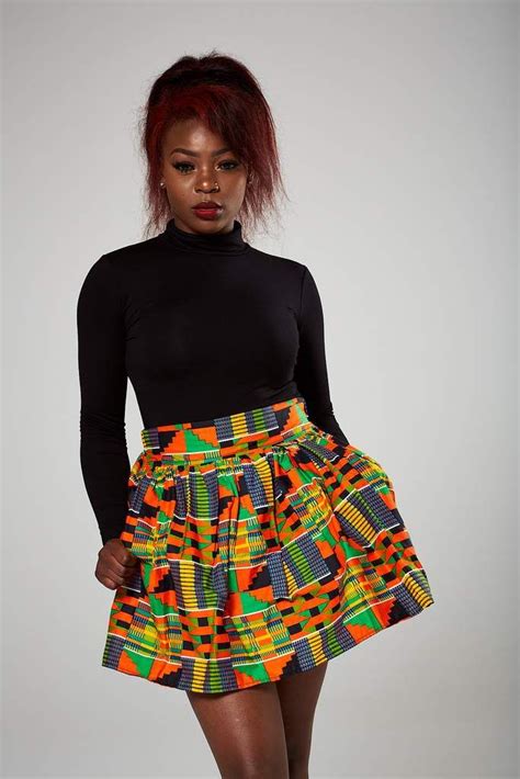 African Print Kente Mini Skirt Mina With Images African Skirts African Print Skirt Mini