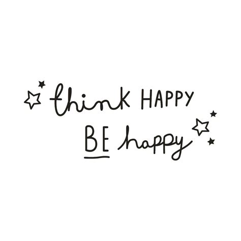 Think Happy Be Happy Quotes Wall Sticker Home Decor Living Room Bedroom