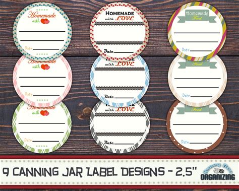 9 Canning Jar Labels Printable Mason Jar Lid Labels Etsy