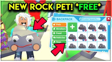 However, the 'pets' section of the backpack was added long before that. NEW *FREE* ROCK PET LOCATION - SECRET UPDATE! Adopt Me ...