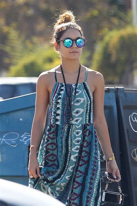 Vanessa Hudgens In Summer Dress At Urban Outfitters In Studio City