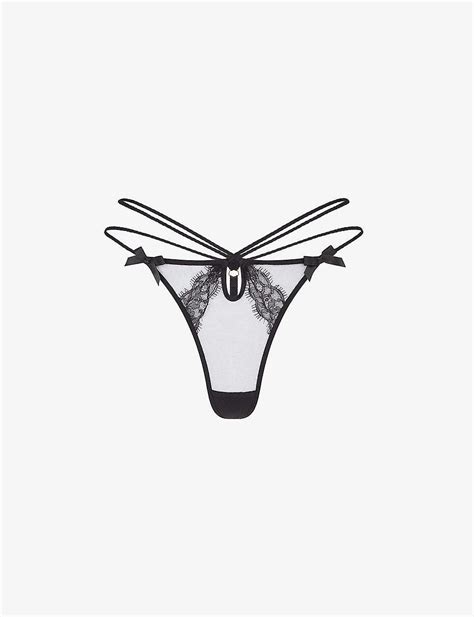 Agent Provocateur Nyxie Strappy Low Rise Mesh Thong Lyst