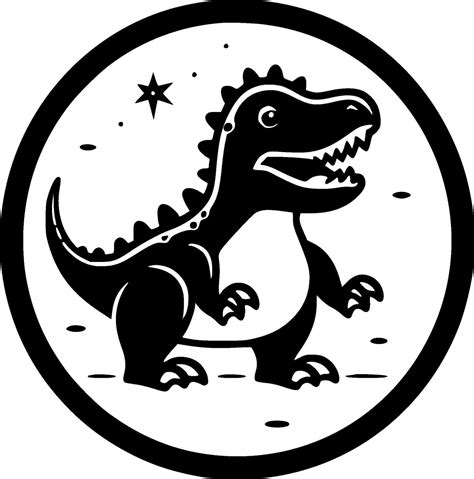 Dino Black And White Vector Illustration 26689952 Vector Art At Vecteezy