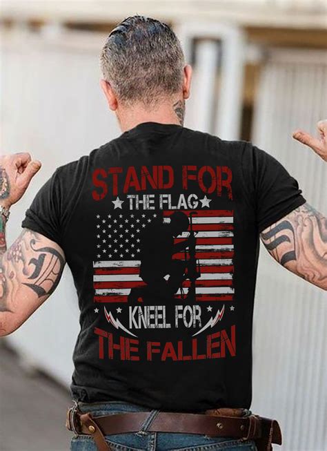 Stand For The Flag Kneel For The Fallen Veteran Buy Designs For