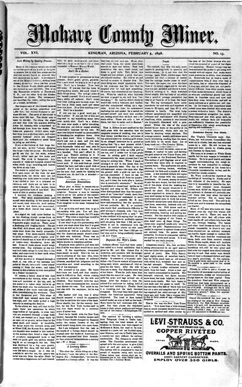 Mohave County Miner, 1898-02-05 | Arizona Memory Project