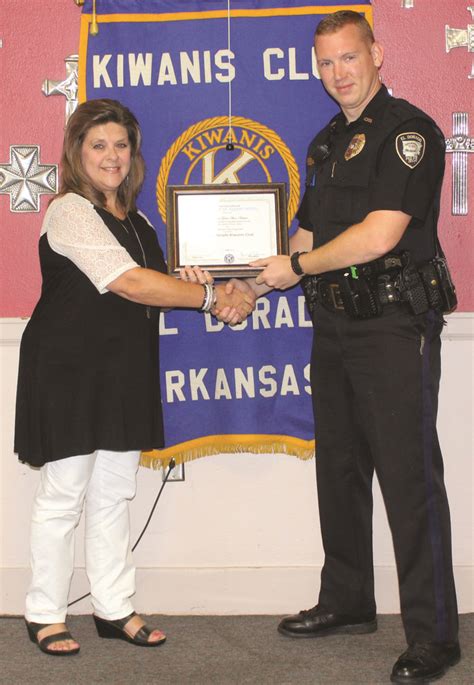 El Dorado News Times Ardwin Awarded Officer Of The Month At Kiwanis