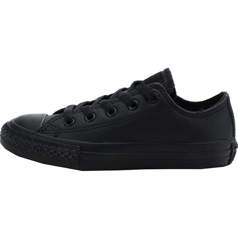 Converse Chuck Taylor All Star Ox Black Leather Trainers Shoes