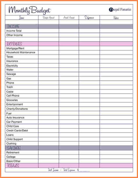 monthly budget planner spreadsheet excel