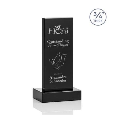 Awards And Trophies Hathaway Black Rectangle Crystal Award OPT2441