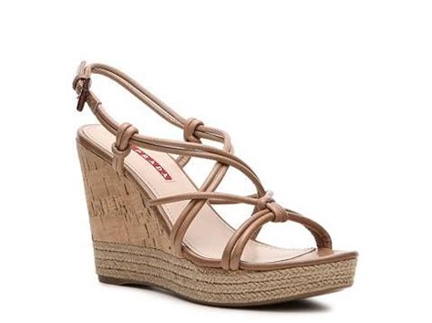 Prada Leather Wedge Sandal #DSW #LUXE810 | Leather wedge sandals ...