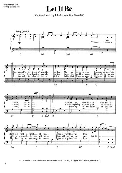 The Beatles Let It Be Sheet Music Notes Chords Download Printable