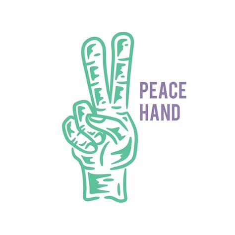 Premium Vector Illustration Peace Hand Logo Vintage