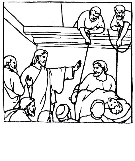 Jesus Heals The Man With The Palsy Coloring