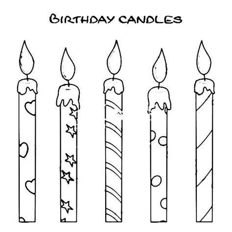 Printable Birthday Candles Coloring Pages