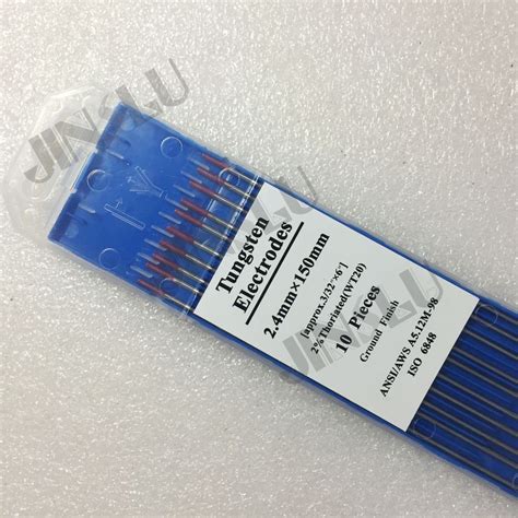 WT20 20 Thoriated Tungsten Electrode 2 4mm Tungsten Length 150mm In