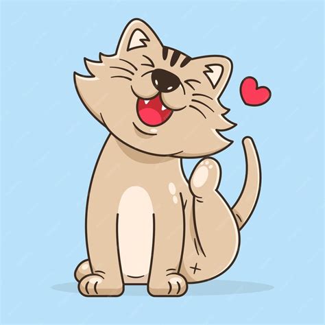 Premium Vector Adorable Cute Cat Drawing Concept Illustration